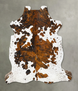 Tricolor X-Large European Cowhide Rug 7'3"H x 6'5"W #B23058 by Hudson Hides