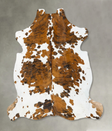 Tricolor X-Large European Cowhide Rug 7'2"H x 7'0"W #B23064 by Hudson Hides