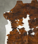 Tricolor X-Large European Cowhide Rug 7'7"H x 6'2"W #B23067 by Hudson Hides