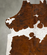 Tricolor X-Large European Cowhide Rug 7'1"H x 6'8"W #B23071 by Hudson Hides