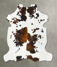 Tricolor X-Large European Cowhide Rug 7'1"H x 6'7"W #B23077 by Hudson Hides