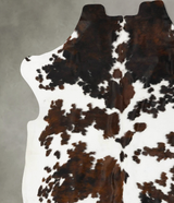 Tricolor X-Large European Cowhide Rug 7'1"H x 6'10"W #B23084 by Hudson Hides