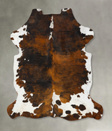 Tricolor X-Large European Cowhide Rug 7'2"H x 6'3"W #B23088 by Hudson Hides