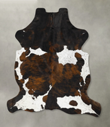 Tricolor X-Large European Cowhide Rug 7'2"H x 6'0"W #B23095 by Hudson Hides