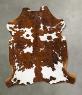 Tricolor X-Large European Cowhide Rug 7'3"H x 6'2"W #B23096 by Hudson Hides