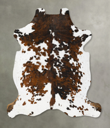 Tricolor X-Large European Cowhide Rug 7'3"H x 6'6"W #B23097 by Hudson Hides