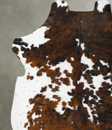 Tricolor X-Large European Cowhide Rug 7'3"H x 6'6"W #B23097 by Hudson Hides
