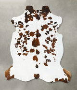 Tricolor X-Large European Cowhide Rug 7'0"H x 6'11"W #B23110 by Hudson Hides