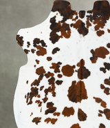 Tricolor X-Large European Cowhide Rug 7'0"H x 6'11"W #B23110 by Hudson Hides