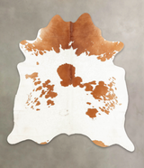 Brown and White X-Large Brazilian Cowhide Rug 7'2"H x 6'5"W #B2312 by Hudson Hides