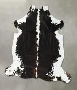 Tricolor XX-Large European Cowhide Rug 8'1"H x 7'3"W #B23227 by Hudson Hides