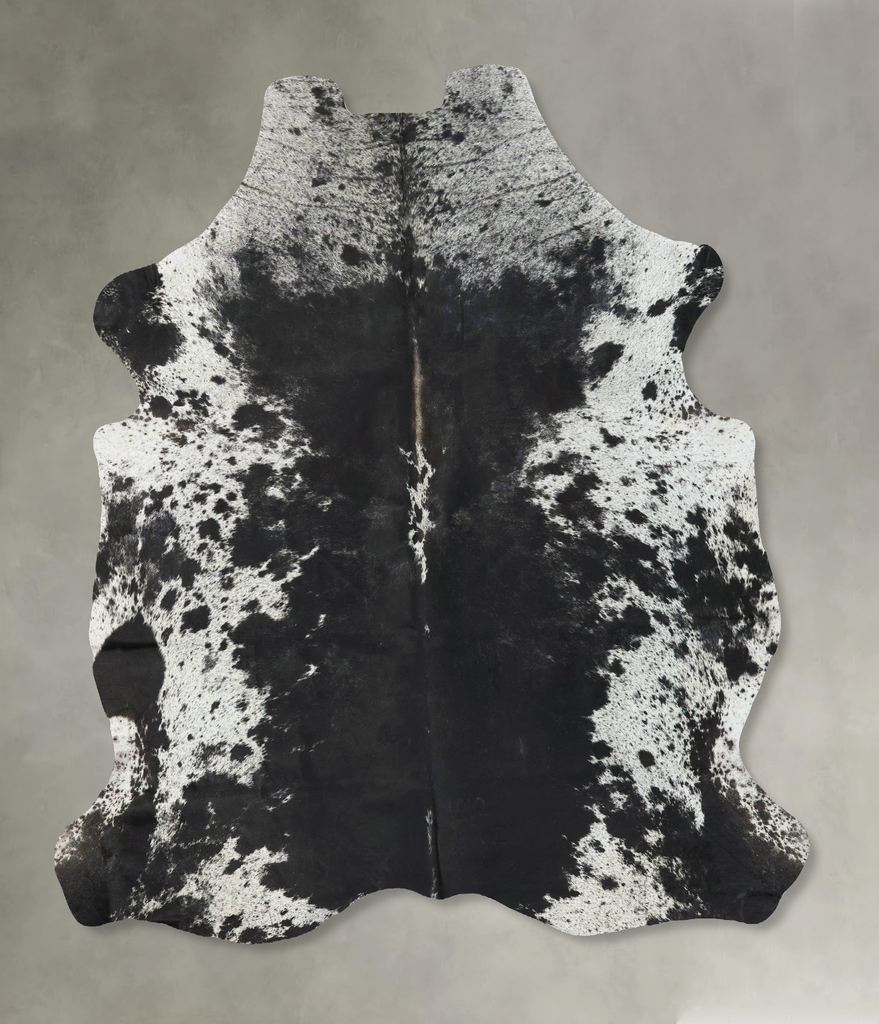 Salt and Pepper Black X-Large European Cowhide Rug 7'3"H x 6'2"W #B23251 by Hudson Hides
