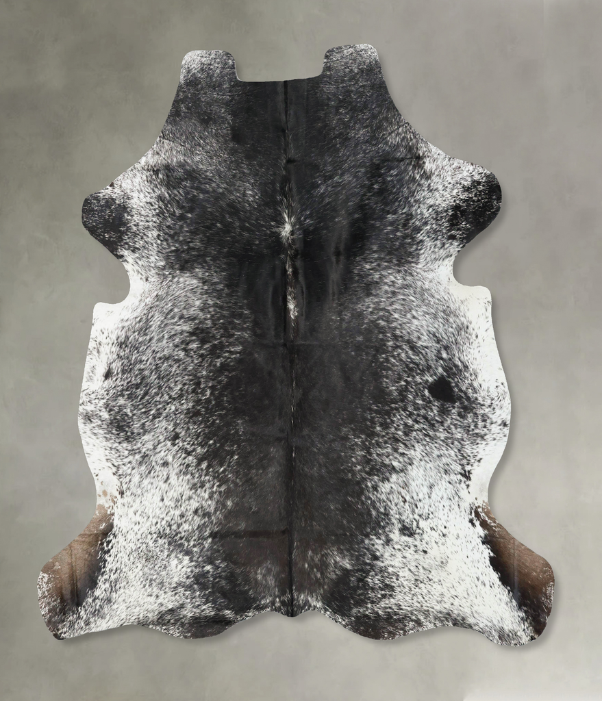 Salt and Pepper Black X-Large European Cowhide Rug 6'11"H x 6'4"W #B23278 by Hudson Hides