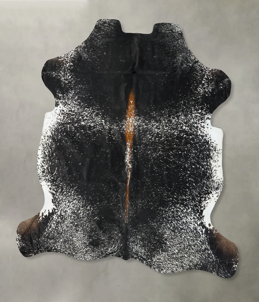 Salt and Pepper Black XX-Large European Cowhide Rug 7'8"H x 7'1"W #B23279 by Hudson Hides