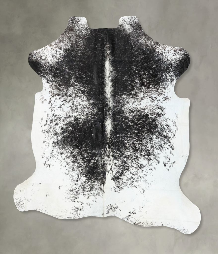 Salt and Pepper Black X-Large European Cowhide Rug 7'4"H x 6'9"W #B23285 by Hudson Hides