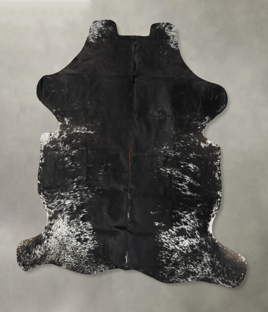 Salt and Pepper Black XX-Large European Cowhide Rug 7'8"H x 7'1"W #B23287 by Hudson Hides