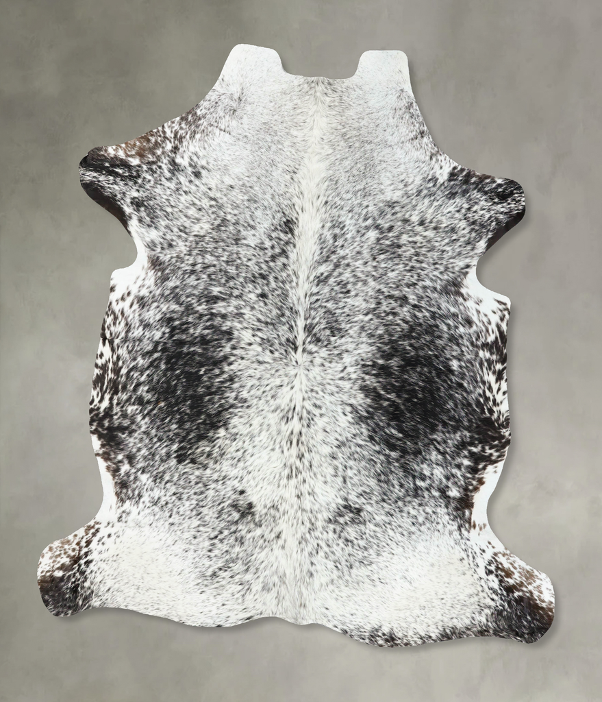 Salt and Pepper Black X-Large European Cowhide Rug 7'5"H x 6'4"W #B23289 by Hudson Hides