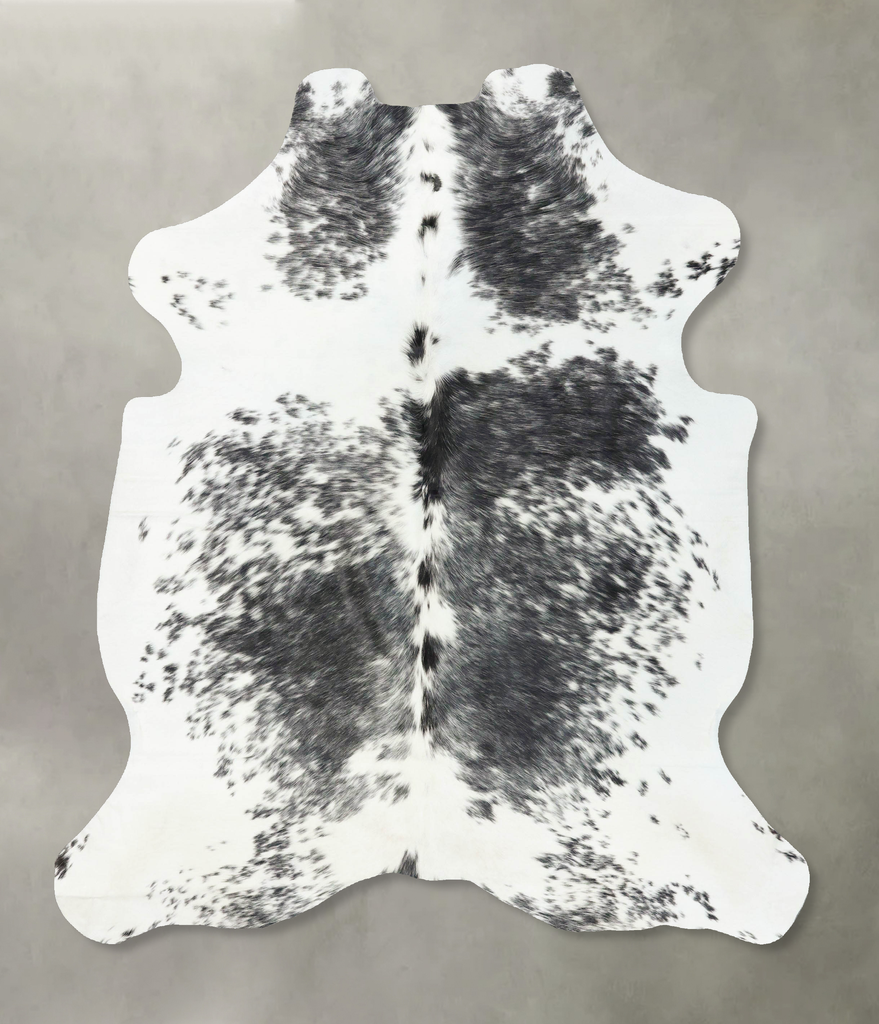 Salt and Pepper Black Large European Cowhide Rug 7'2"H x 5'6"W #B23303 by Hudson Hides