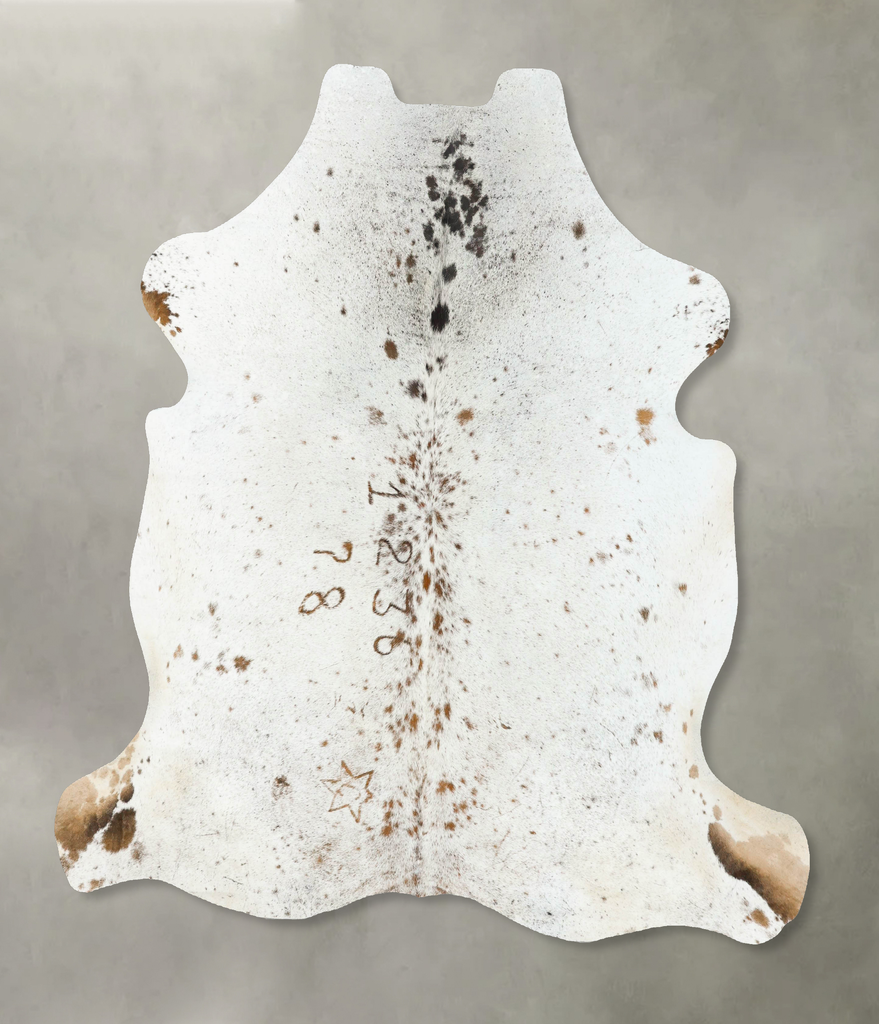 Salt and Pepper Brown X-Large European Cowhide Rug 6'11"H x 6'6"W #B23304 by Hudson Hides