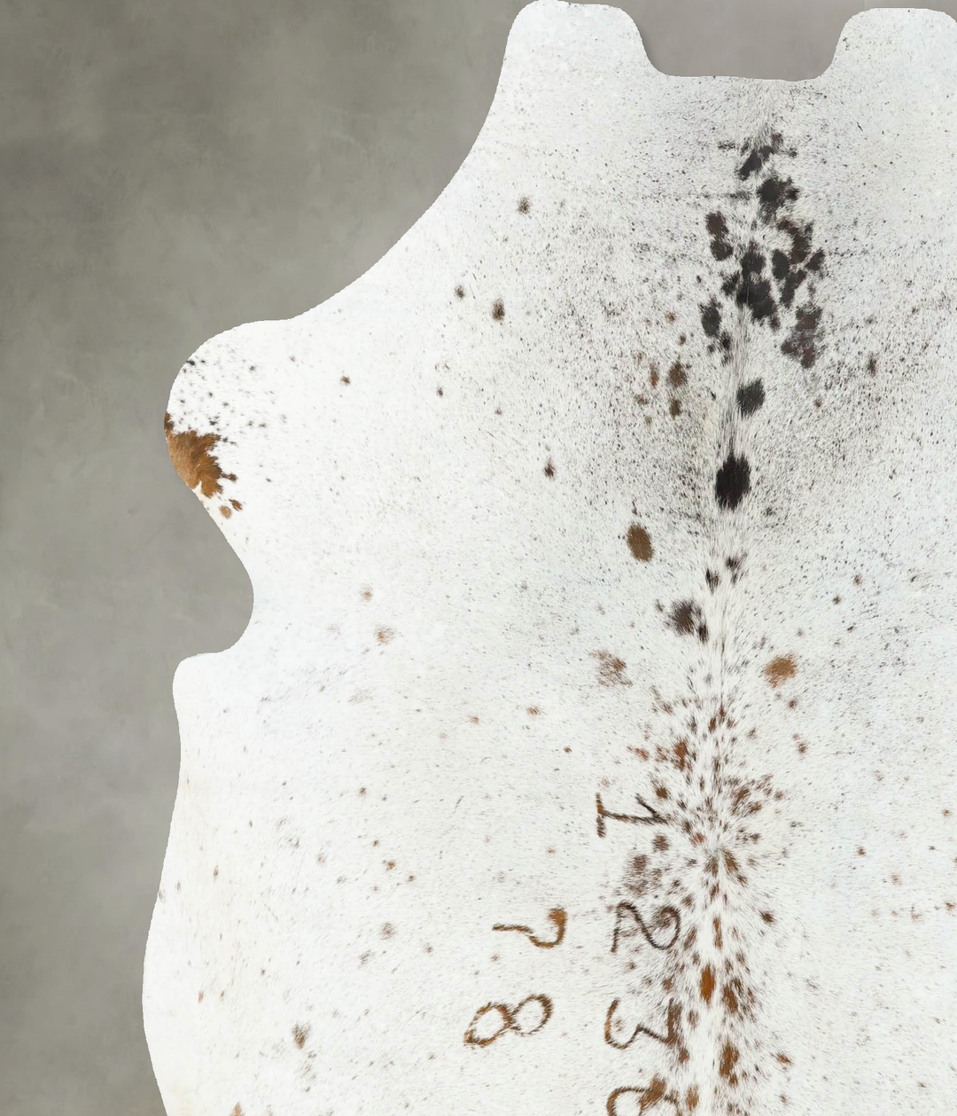 Salt and Pepper Brown X-Large European Cowhide Rug 6'11"H x 6'6"W #B23