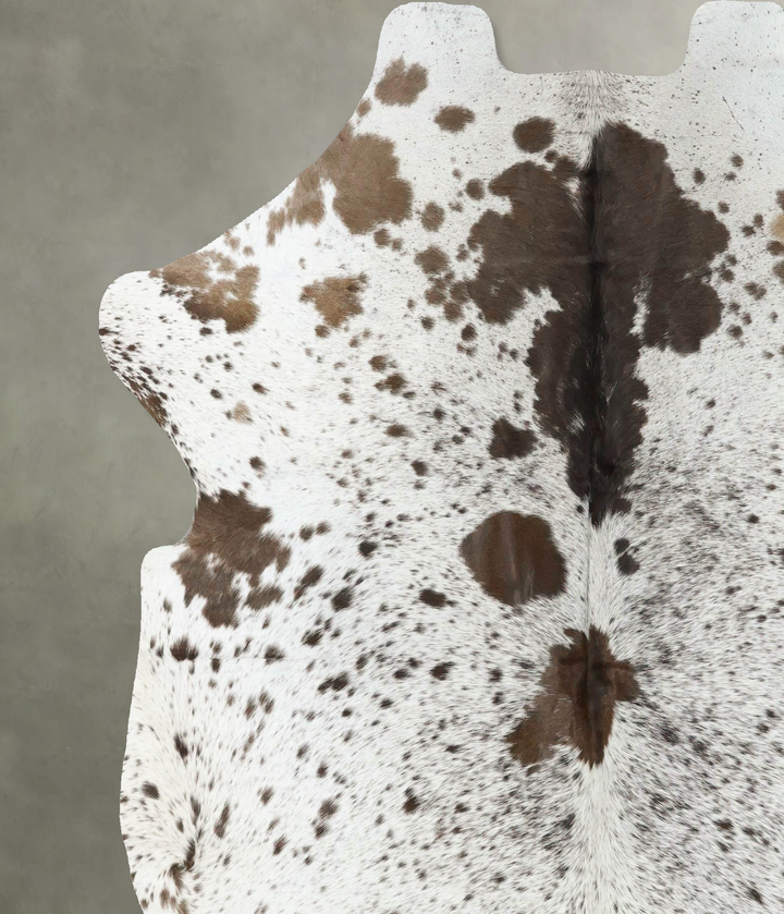 Salt and Pepper Brown X-Large European Cowhide Rug 7'1"H x 6'4"W #B23313 by Hudson Hides
