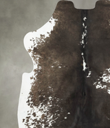 Chocolate and White X-Large European Cowhide Rug 6'9"H x 6'5"W #B23314 by Hudson Hides