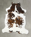 Tricolor XX-Large European Cowhide Rug 8'7"H x 6'11"W #B23385 by Hudson Hides