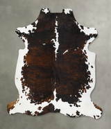 Tricolor XX-Large European Cowhide Rug 8'6"H x 7'0"W #B23394 by Hudson Hides
