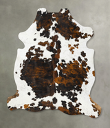 Tricolor XX-Large European Cowhide Rug 8'2"H x 6'11"W #B23406 by Hudson Hides