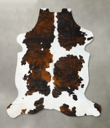 Tricolor XX-Large European Cowhide Rug 8'5"H x 7'2"W #B23416 by Hudson Hides