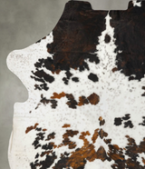 Tricolor XX-Large European Cowhide Rug 8'3"H x 6'9"W #B23463 by Hudson Hides
