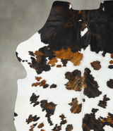 Tricolor XX-Large European Cowhide Rug 8'5"H x 7'6"W #B23464 by Hudson Hides