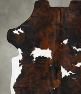 Tricolor XX-Large European Cowhide Rug 7'10"H x 6'8"W #B23478 by Hudson Hides