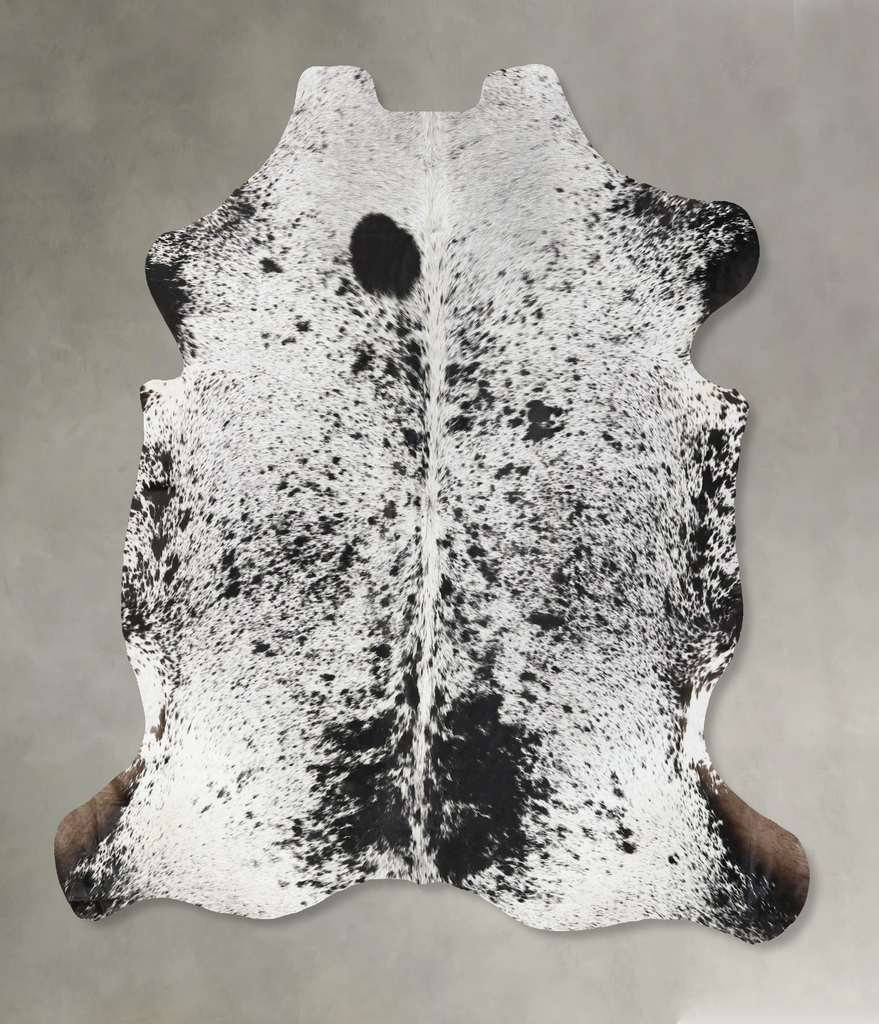 Salt and Pepper Black X-Large European Cowhide Rug 6'10"H x 6'3"W #B23501 by Hudson Hides