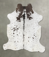 Salt and Pepper Brown X-Large European Cowhide Rug 7'5"H x 6'3"W #B23502 by Hudson Hides