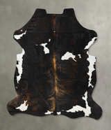 Tricolor XX-Large European Cowhide Rug 7'7"H x 7'1"W #B23562 by Hudson Hides