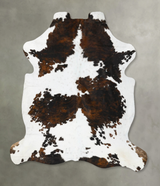 Tricolor XX-Large European Cowhide Rug 7'8"H x 6'10"W #B23571 by Hudson Hides