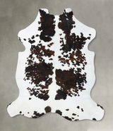 Tricolor XX-Large European Cowhide Rug 7'8"H x 6'8"W #B23603 by Hudson Hides