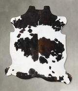 Tricolor XX-Large European Cowhide Rug 8'1"H x 7'0"W #B23624 by Hudson Hides