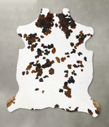Tricolor X-Large European Cowhide Rug 7'3"H x 6'6"W #B23630 by Hudson Hides