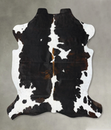 Tricolor X-Large European Cowhide Rug 6'11"H x 6'3"W #B23631 by Hudson Hides