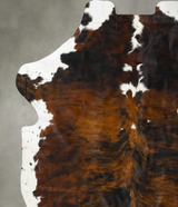 Tricolor XX-Large European Cowhide Rug 7'7"H x 6'7"W #B23643 by Hudson Hides