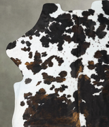 Tricolor XX-Large European Cowhide Rug 8'4"H x 7'2"W #B23648 by Hudson Hides