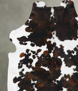 Tricolor X-Large European Cowhide Rug 7'0"H x 6'2"W #B23664 by Hudson Hides