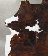 Tricolor X-Large European Cowhide Rug 7'3"H x 5'8"W #B23667 by Hudson Hides