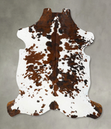 Tricolor X-Large European Cowhide Rug 7'1"H x 6'4"W #B23675 by Hudson Hides
