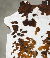 Tricolor X-Large European Cowhide Rug 7'6"H x 5'11"W #B23676 by Hudson Hides