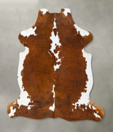 Tricolor X-Large European Cowhide Rug 7'1"H x 6'2"W #B23688 by Hudson Hides