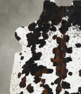 Tricolor X-Large European Cowhide Rug 7'1"H x 6'4"W #B23701 by Hudson Hides