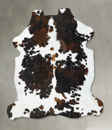 Tricolor X-Large European Cowhide Rug 6'11"H x 6'4"W #B23714 by Hudson Hides